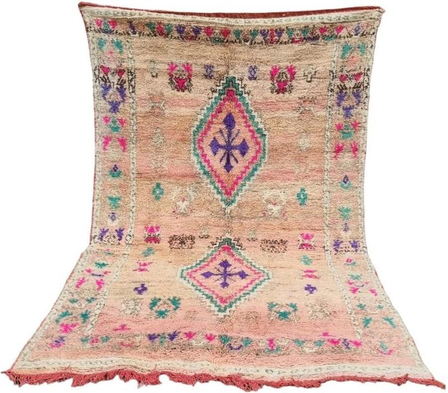 Authentiekevloerkleden.nl Vintage vloerkleed ROZE Beige Berber tapijt 333x195 cm