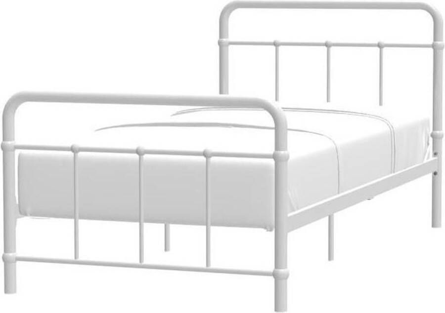 Autre Metalen kinderbed 90 x 190 cm met spijlen Lichtgrijs Inclusief bedbodem AARON