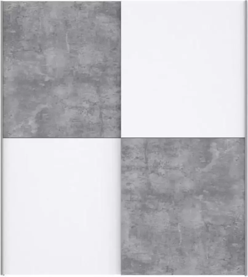 Merkloos ULOS-kledingkast met 2 schuifdeuren Decor in lichtgrijs en wit beton L 170 3 cm - Foto 1