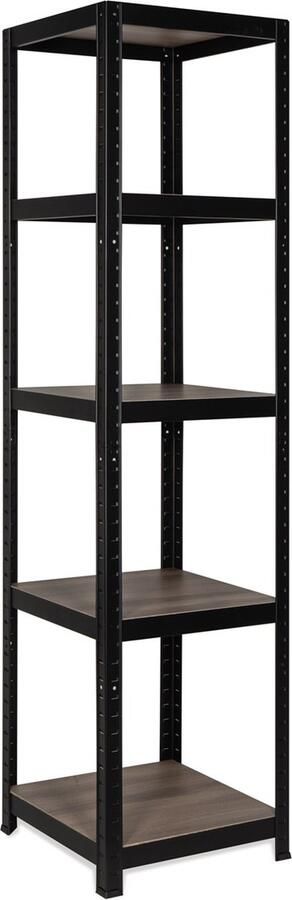 ERRO Avasco Opbergrek Vierkant Zwart smalle stellingkast 176x45x45cm