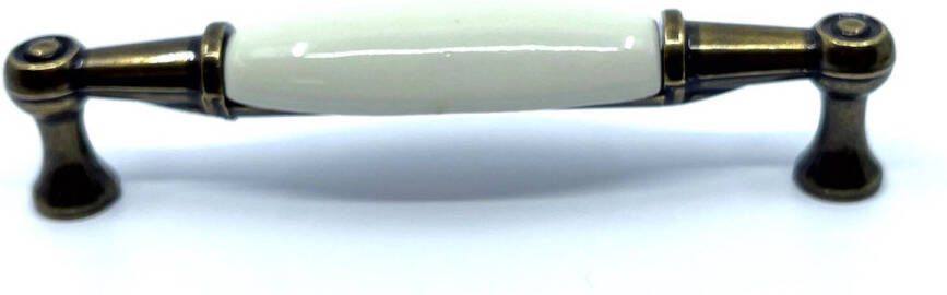 Avenue Decoration meubelgreep model Sorbonne 96 mm porselein oud messing