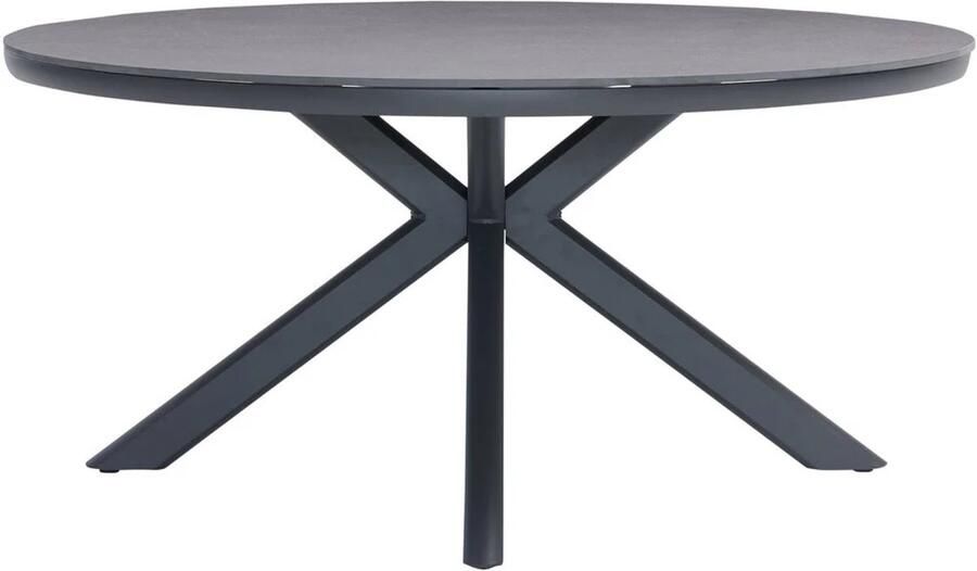 AVH-Collectie Cubanita dining tuintafel 158xH74 cm rond aluminium keramiek antraciet