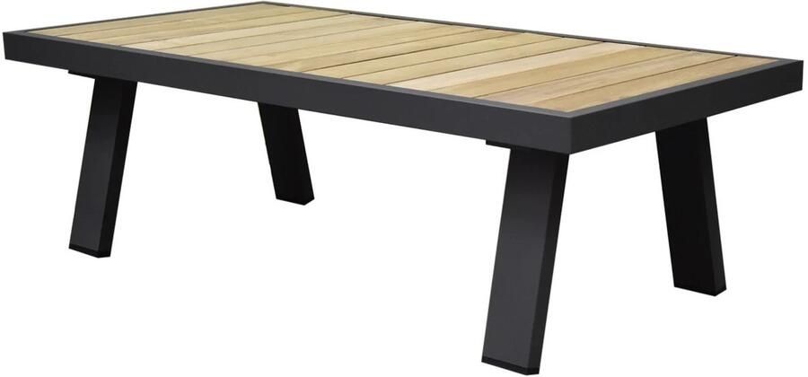 AVH-Collectie Lola lounge tuintafel 121x60xH39 cm aluminium antraciet teak