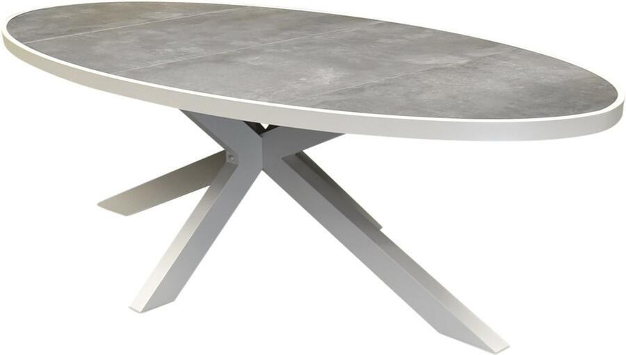 AVH-Collectie Ohio dining tuintafel ovaal 241x116xH74cm keramiek aluminium latte zand