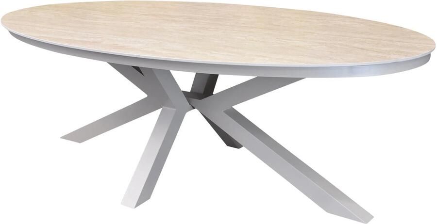 AVH-Collectie Talitha dining tuintafel 220x114xH75 cm ovaal latte sintered stone blad