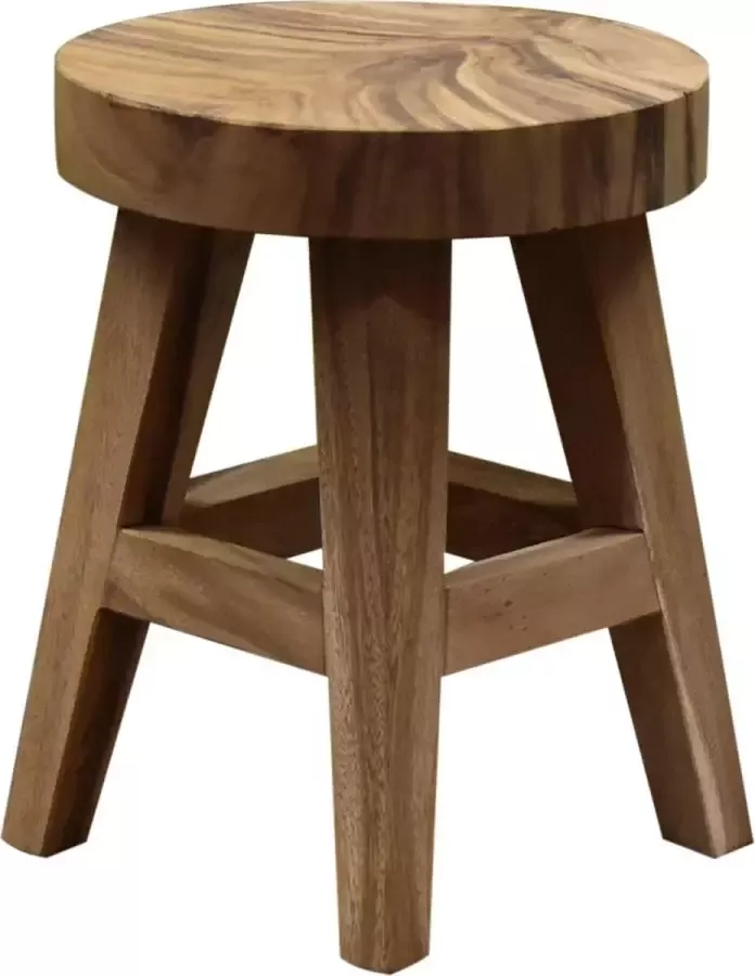 AVH-Collectie Boomstam krukje rond 4 poot 36x36x46