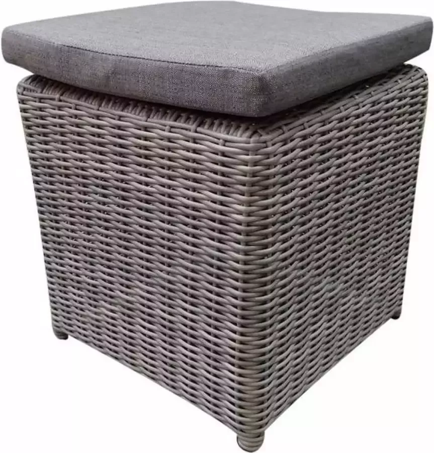 AVH-Collectie Florida voetenbank 38x38xH38 cm grijs bruin