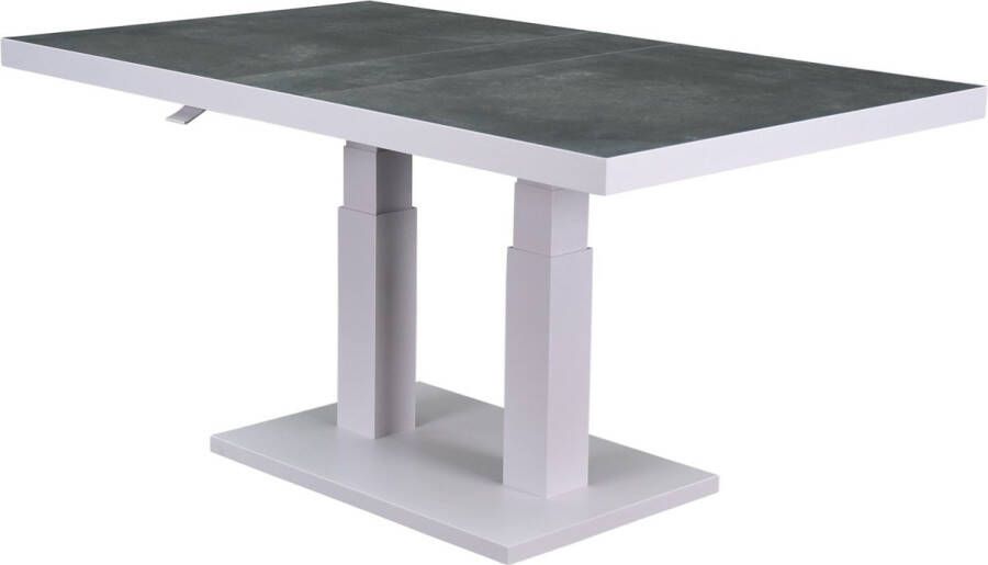 AVH-Collectie Pacific lounge-diningtafel 140x85xH49-72 cm in hoogte verstelbaar aluminium wit