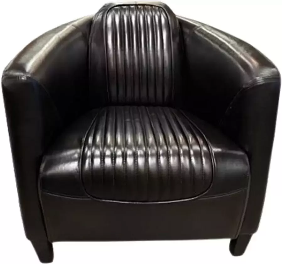 Aviator fauteuil in zwart 100% leer piloten stoel vliegtuig Mancave