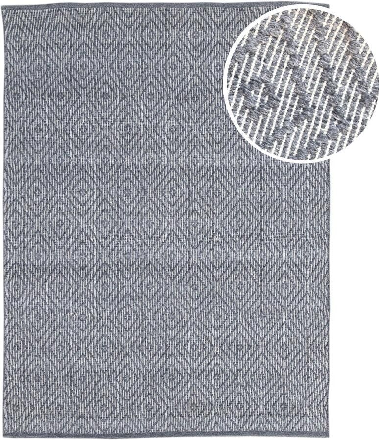 AXI Bali Buitenkleed – Rechthoekig – 200 x 290 cm – Grijs – Geometrisch patroon Buitenkleed – Buitentapijt – Weer- en UV-bestendig – Plat geweven – Tuintapijt – Voor binnen en buiten
