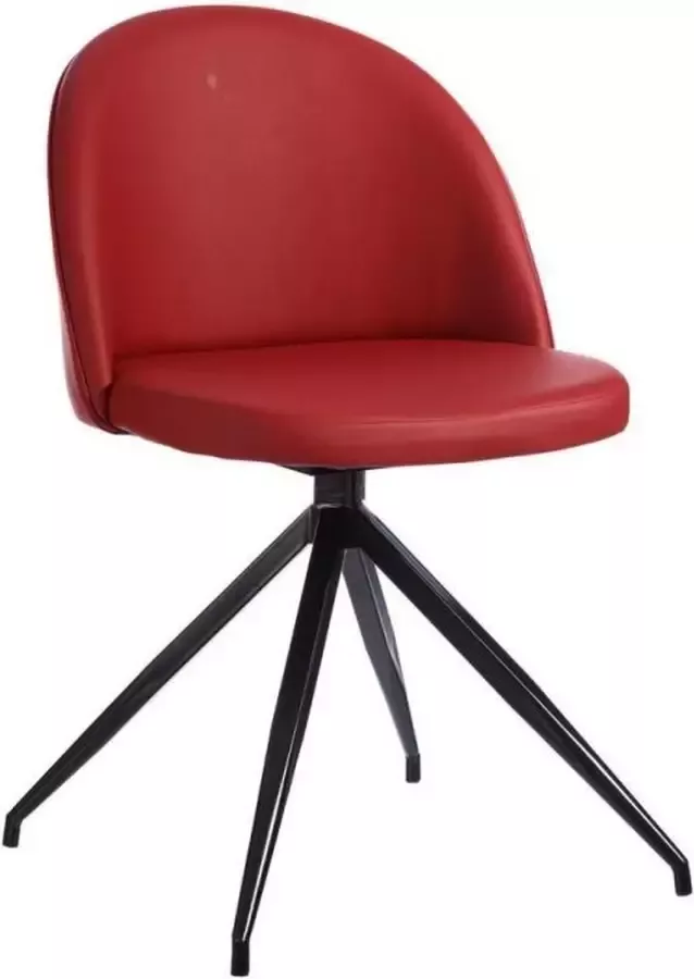 Axus RODE DRAAISTOEL BOURGONDISCH PU METAAL WOONKAMER 50.50 X 53 X 80 CM