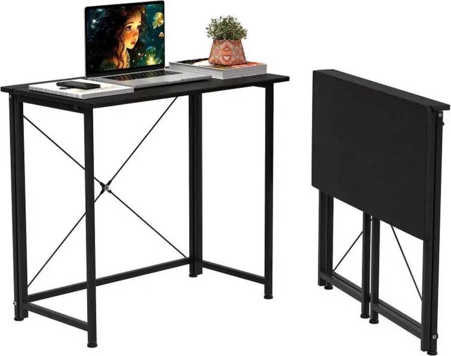 Ayah Opvouwbare tafel Bureau -Computerbureau -voor thuiskantoor -Studie -Opvouwbare pc-tafel -Met Kaartsleuf -Zwart