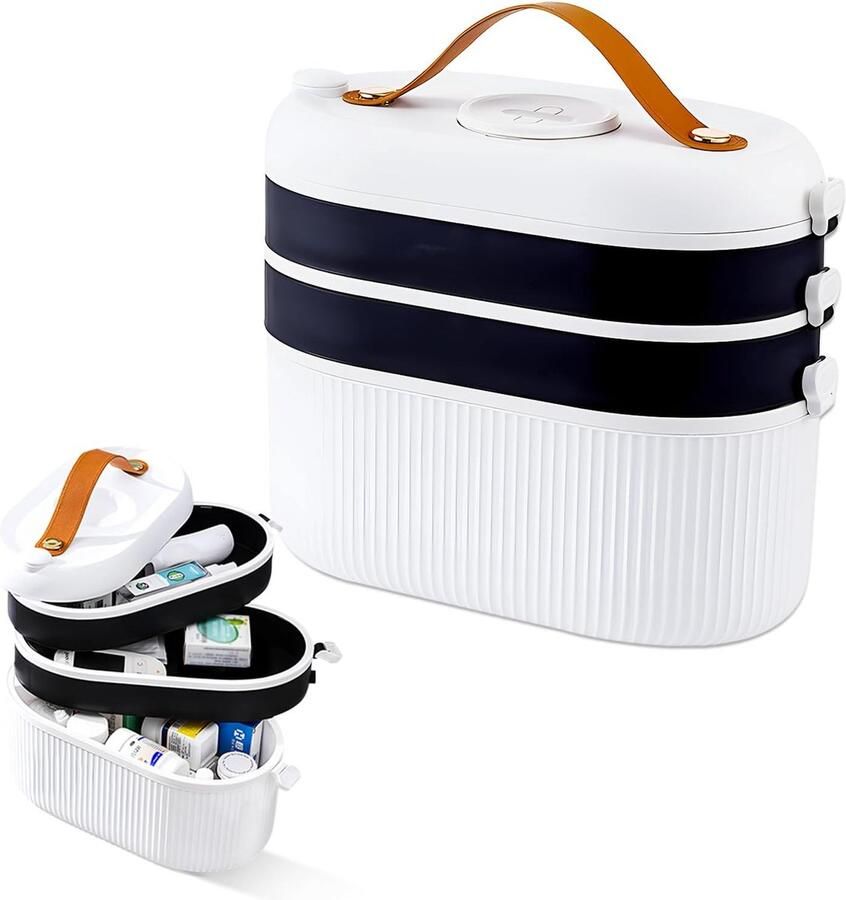 Ayangoods Medicijnkastje Multifunctionele Opbergbox voor Medicijnen Met Slot en Sleutels Compact en Duurzaam Wit Voor Thuisgebruik Veilig Opbergen en Organiseren