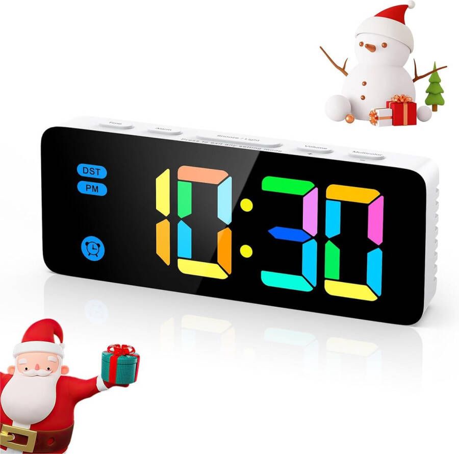 ShopHaven Digitale Wekker voor Slaapkamer Nachtlamp met Instelbare Helderheid Modern Design met Dimbare Display Kinderwekker met Snooze-functie Ideale Tafelklok voor Nachtkastje