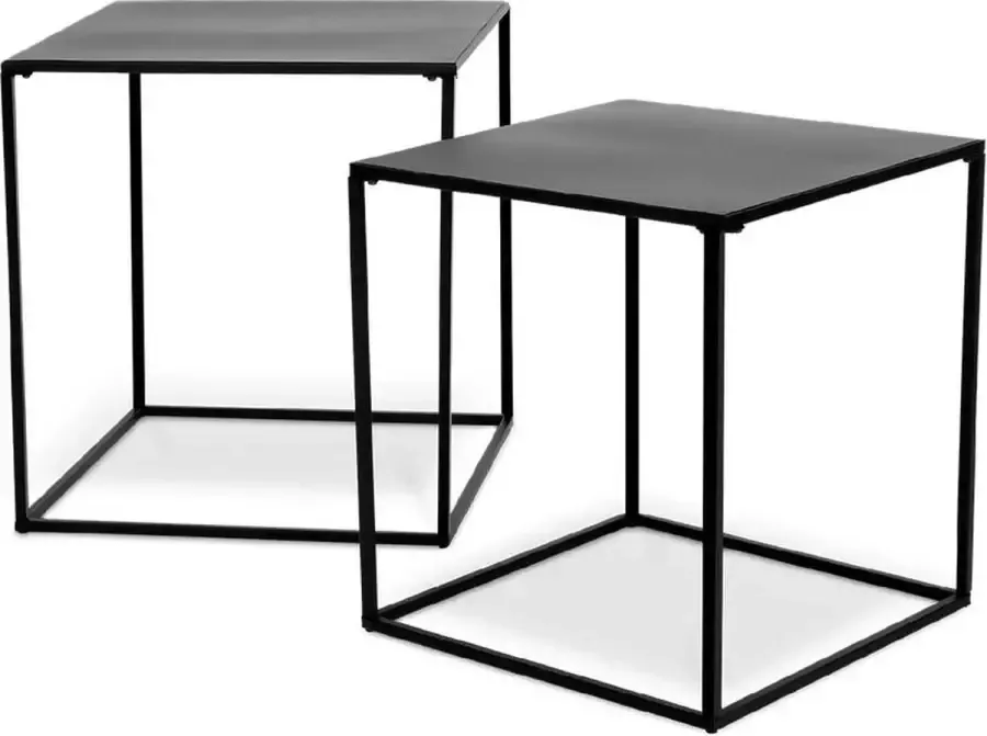 AYD Home Bijzettafels set van 2 zwart bijzettafels bijzettafel tafel zwart bijzettafel industrieel bijzettafeltje interieur design