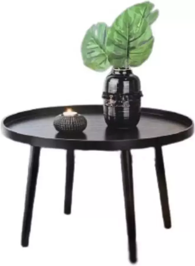 AYD Home Salontafel hout houten tafel zwart tafel rond zwart salontafels rond salontafels salontafel industrieel bijzettafel zwart bijzettafels