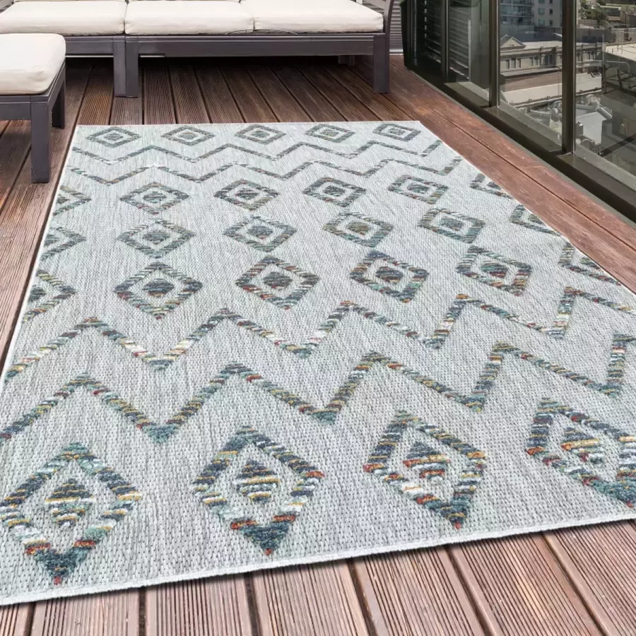 flycarpets Lilah Indoor & Outdoor Multi Vloerkleed Geruit 120x170 cm