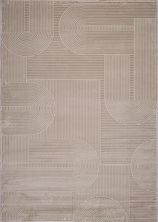 Moonay Home Moonay Japandi Vloerkleed Rond 160 cm Beige– Luxe Topkwaliteit – Extra Dik 13mm – 2400gr m² – 620.000 Weefpunten – Scandinavisch Hoogpolig Design – Beige Crème Grijs – Bestseller