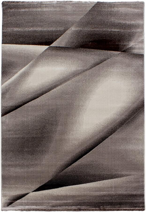 Tapijtenmagazijn Miami Vloerkleed – Bruin – Laagpolig met Golvend Design – 240x340 cm