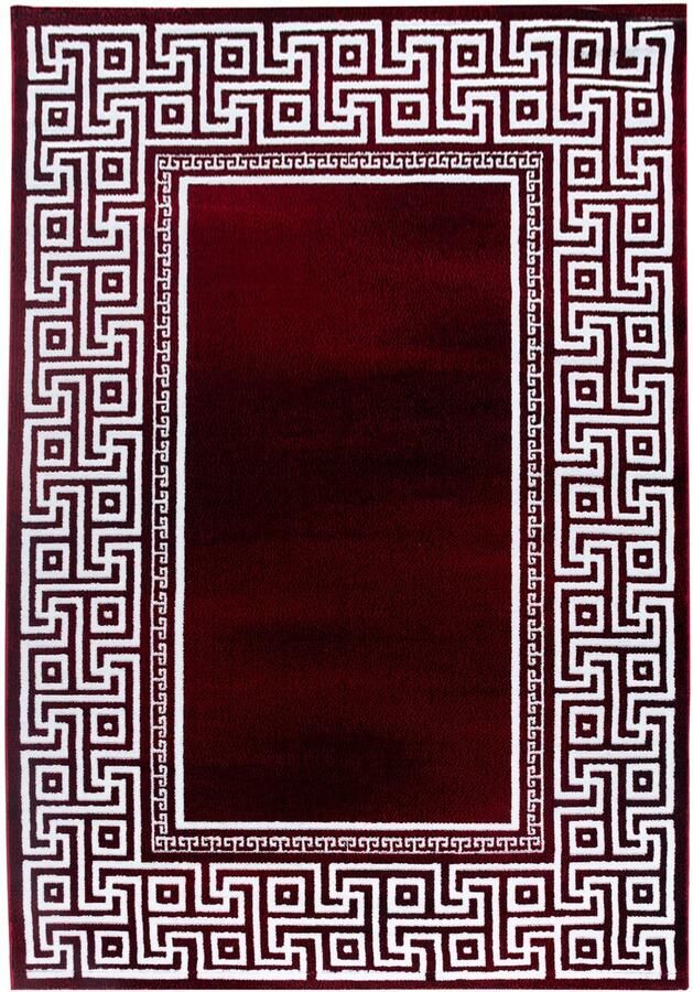 Ayyildiz Parma Vloerkleed – Rood Klassiek Randmotief – Laagpolig & Modern Design – 240x340 cm