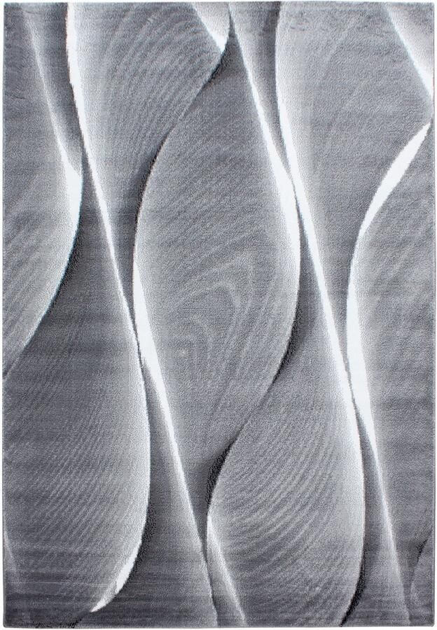 Ayyildiz Parma Vloerkleed – Zwarte Curve – Laagpolig & Modern Design – 140x200 cm