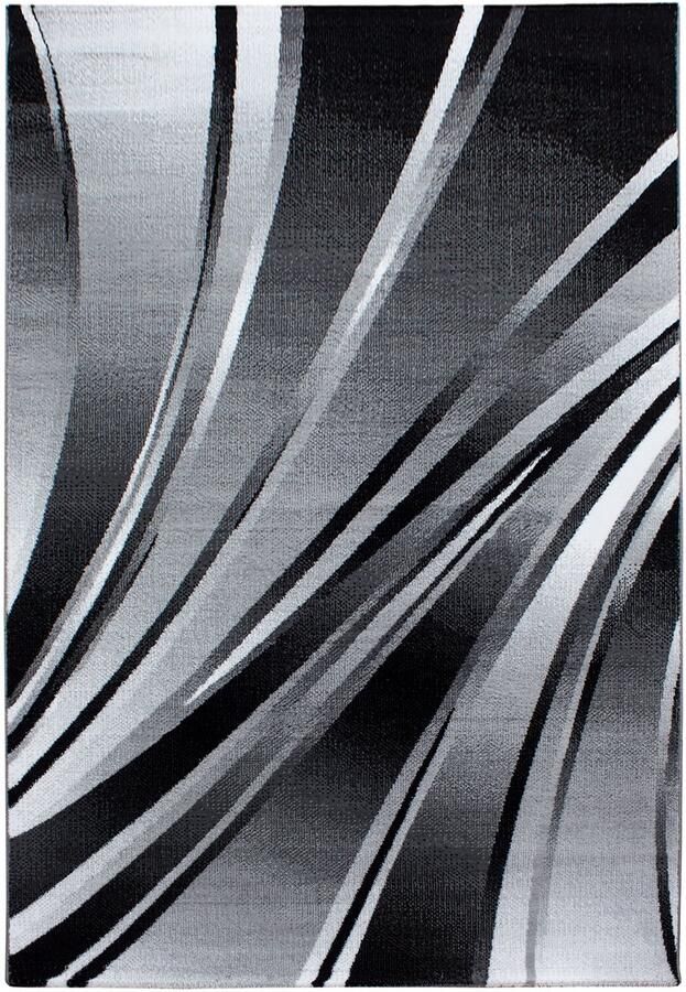 Ayyildiz Parma Vloerkleed – Zwarte Golf – Laagpolig & Modern Design – 240x340 cm