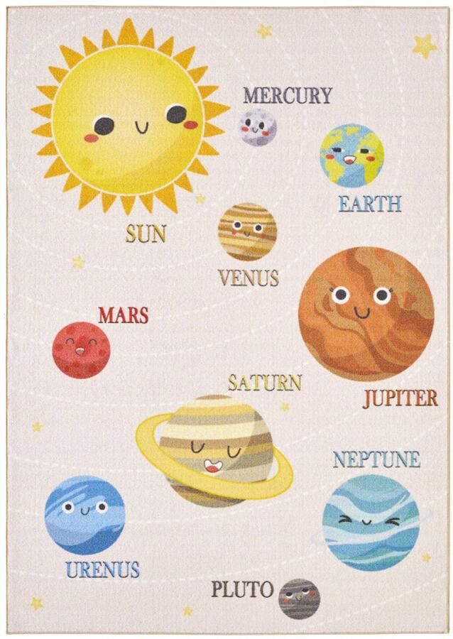 Ayyildiz Play Vloerkleed – Kindervloerkleed – Universum – Laagpolig – Anti-Allergisch & Anti-Slip – 140x200 cm