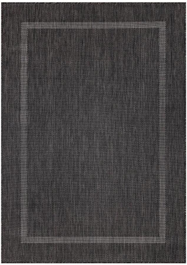 Ayyildiz Relax Vloerkleed – Zwart – Laagpolig Kaderdesign – Voor Binnen & Buiten 240x340 cm