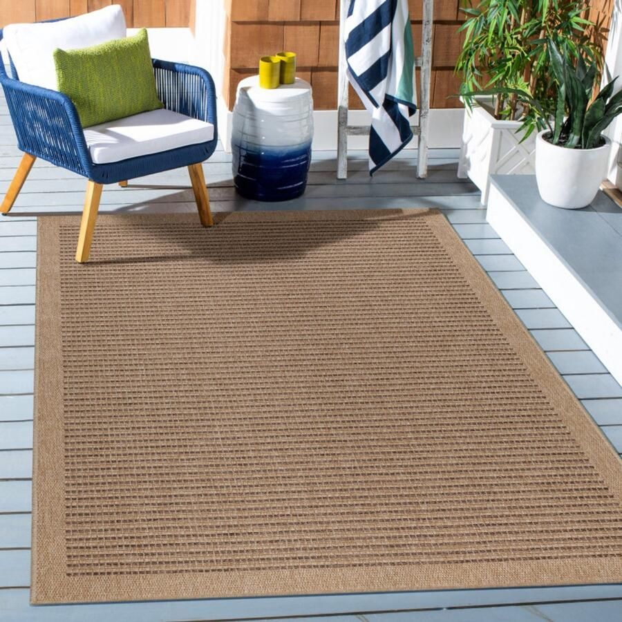 Ayyildiz Vloerkleed Dhaka – Taupe Zwart – Laagpolig met Levendig Design – Voor Binnen en Buiten – 80 x 150 cm