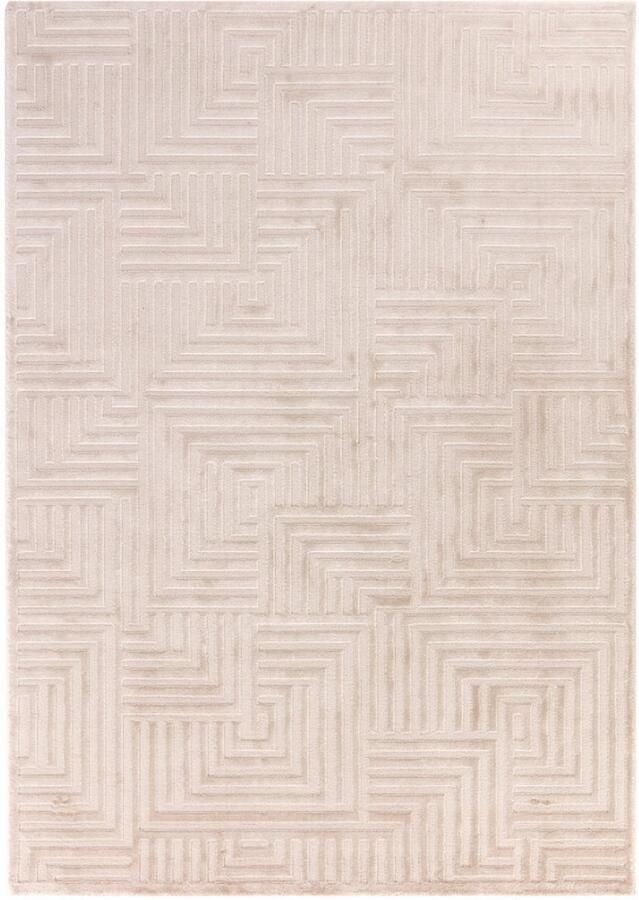 Tapijtenmagazijn Sahara Vloerkleed – Beige – Rustgevend Golfpatroon – Laagpolig Comfort – 240x340 cm