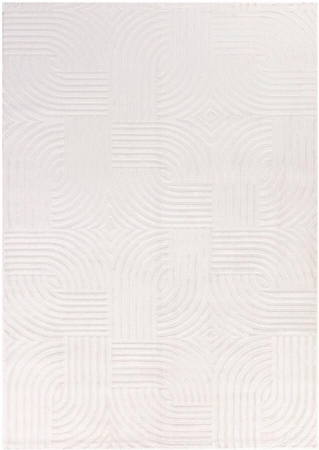 Tapijtenmagazijn Sahara Vloerkleed – Crème – Geweven met Organisch Lijnenspel – 140x200 cm