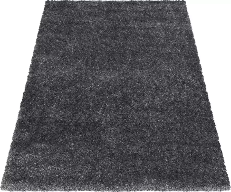 Ayyildiz Hoogpolig tapijt met fijne haartjes in de kleur grijs