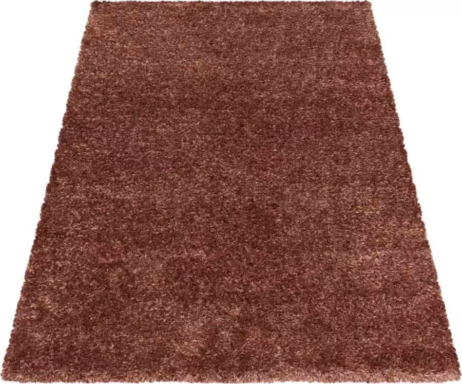 Ayyildiz Hoogpolig tapijt met fijne haartjes in de kleur koper