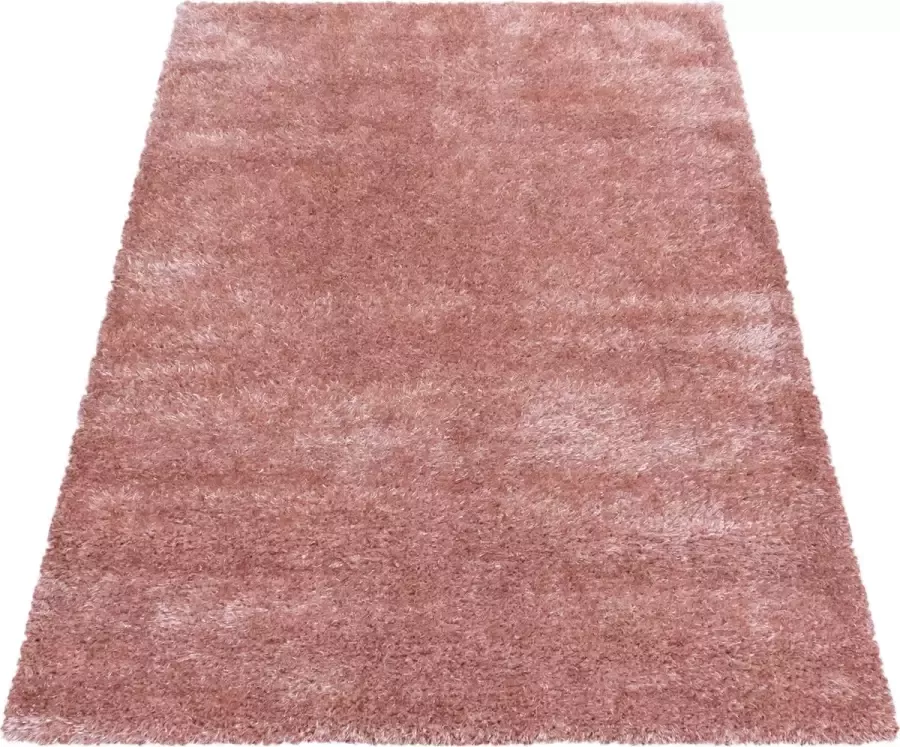 Ayyildiz Hoogpolig tapijt met fijne haartjes in de kleur roze