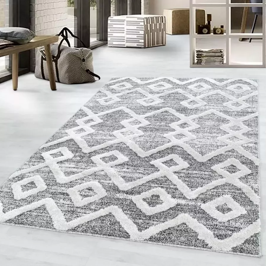 Ayyildiz Laagpolig tapijt ontwerp MIA Inca ruit patroon Abstract