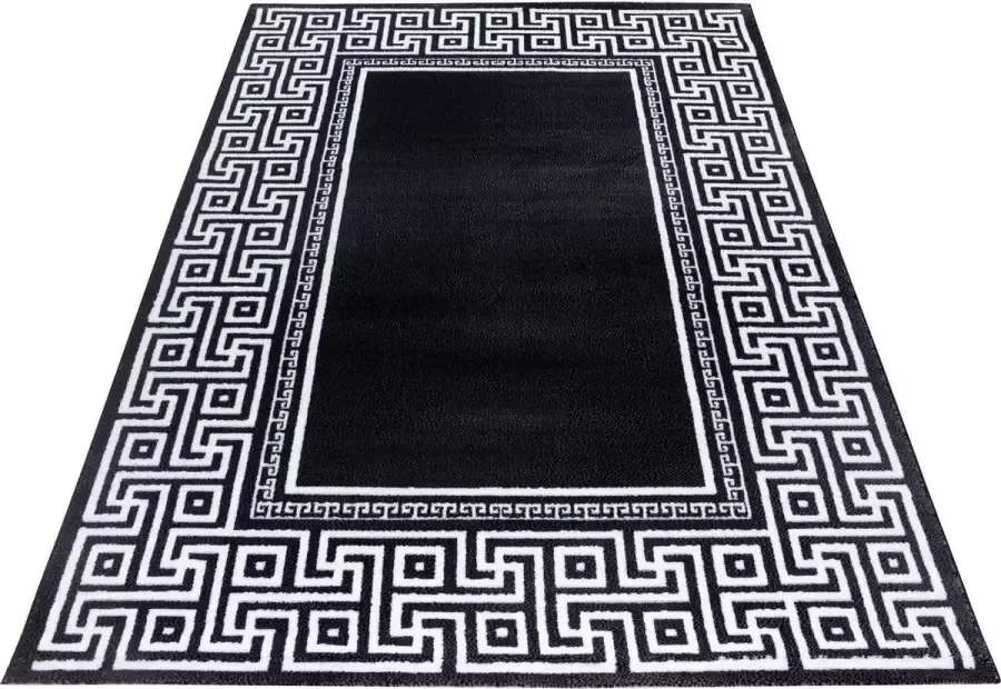 Ayyildiz Modern Desing Tapijt Geometrische versace optische rand Zwart Wit