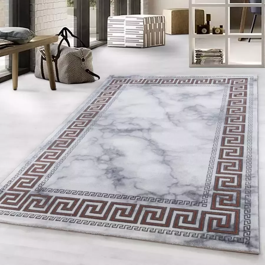 Adana Carpets Modern vloerkleed Marble Edge Grijs Bruin 120x170cm - Foto 1