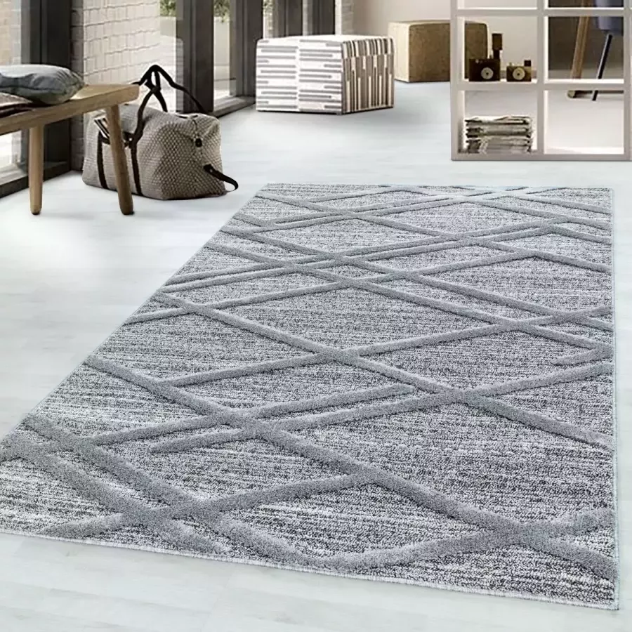 Ayyildiz Ontwerp lage tapijt MIA looped Flor 3-D lijnen rasterpatroon