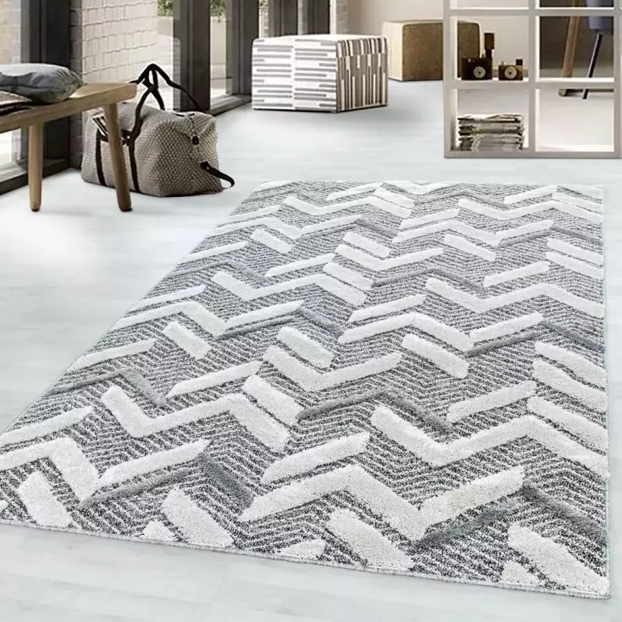 Ayyildiz Hoogpolig vloerkleed Berberdesign grijs vloerkleed voor de woonkamer jute achterkant afmeting: 60 x 110 cm