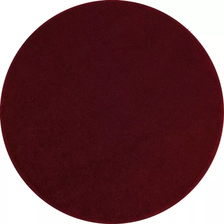 Ayyildiz Rond Laag polig tapijt in de kleur donker rood