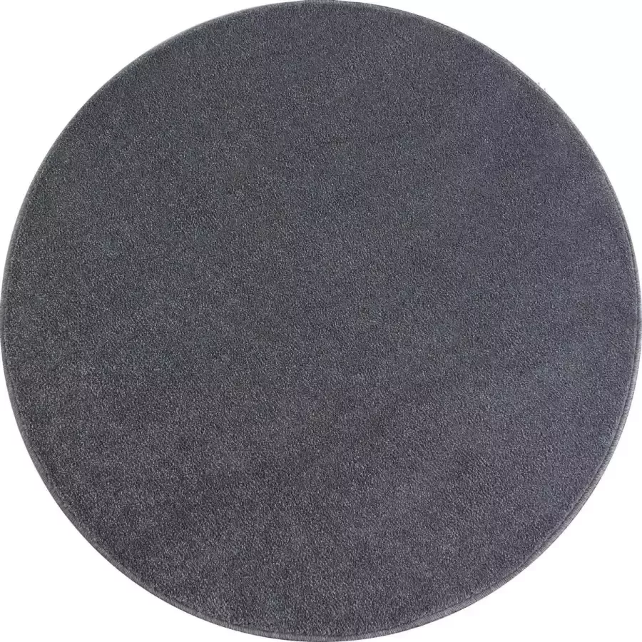 Ayyildiz Rond Laag polig tapijt in de kleur licht grijs
