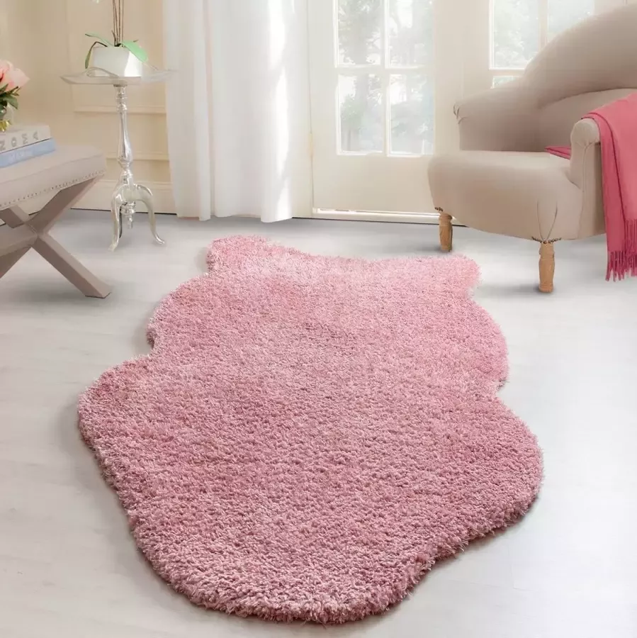 Ayyildiz Tapijt Supersoft Shaggy schapenvacht vorm Lange pool roze kleur