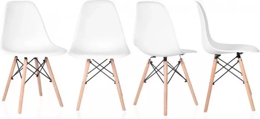 AZ-Home AZ- Home Eetkamerstoelen Porto Set van 4 Kuipstoelen Wit