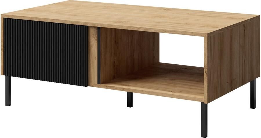 AZ Home Salontafel MIA 8 Eiken Zwart Mat Trendige Salontafel 110x45x60cm Coffee Table