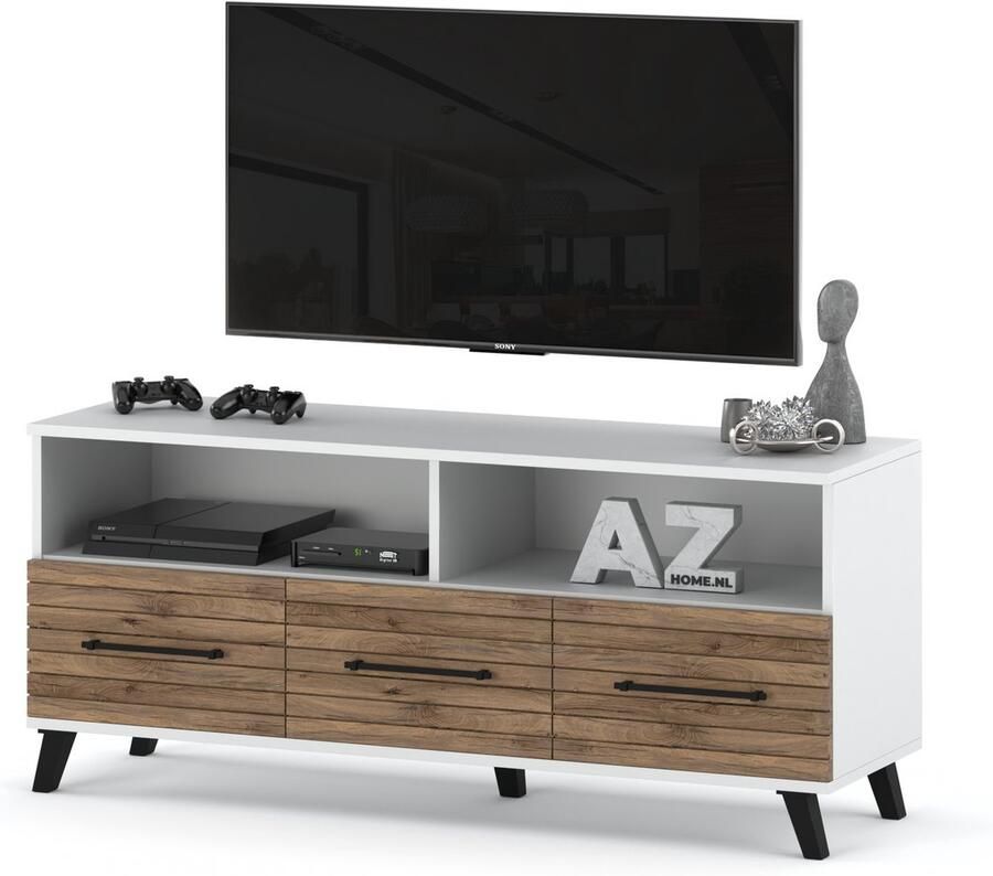 AZ Home Tv Meubel Carlo 7 140cm Wit Eiken Flagstaff