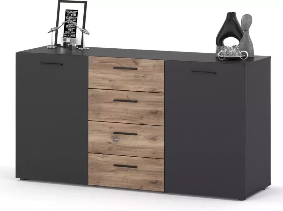 AZ-Home Dressoir Alen 150 cm Antraciet Eiken Bijoux Kast Commode