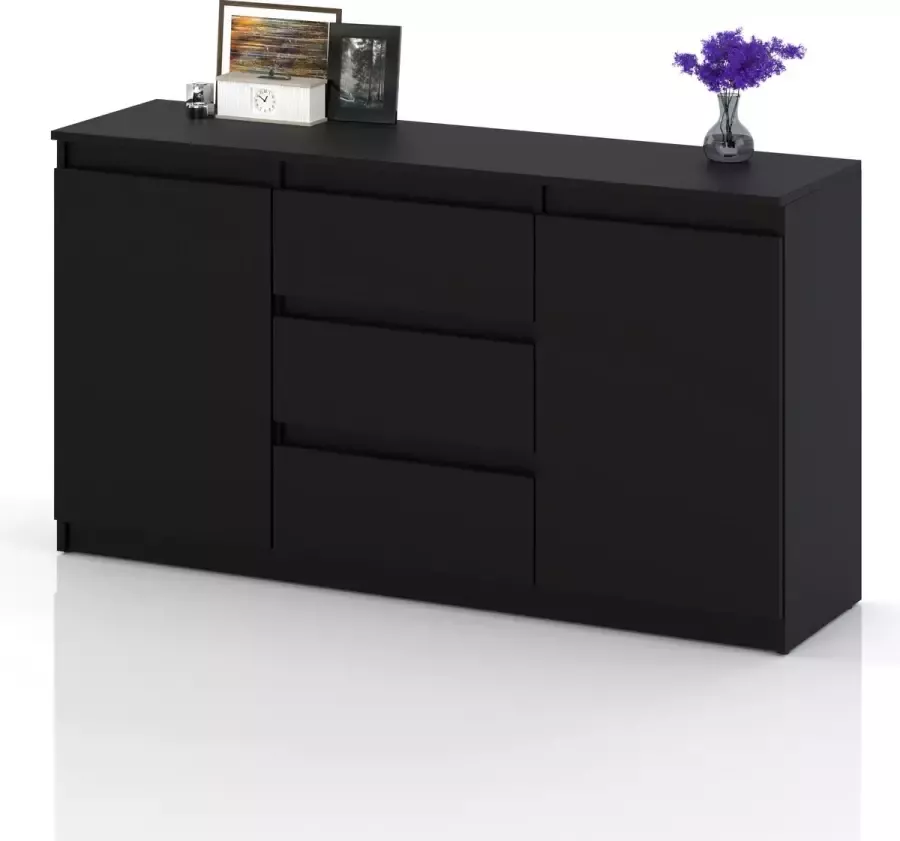 AZ-Home Dressoir Bruno 160 cm Zwart Kast Commode Woonkamer Slaapkamer