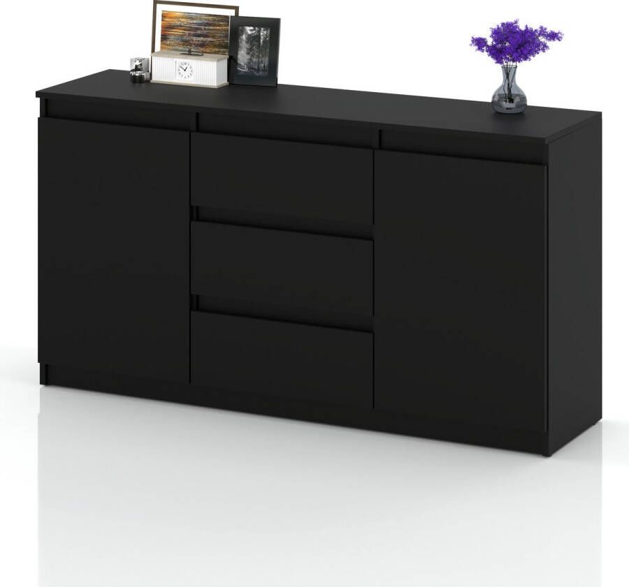 AZ-Home Dressoir Bruno 160 cm Zwart Kast Commode Woonkamer Slaapkamer