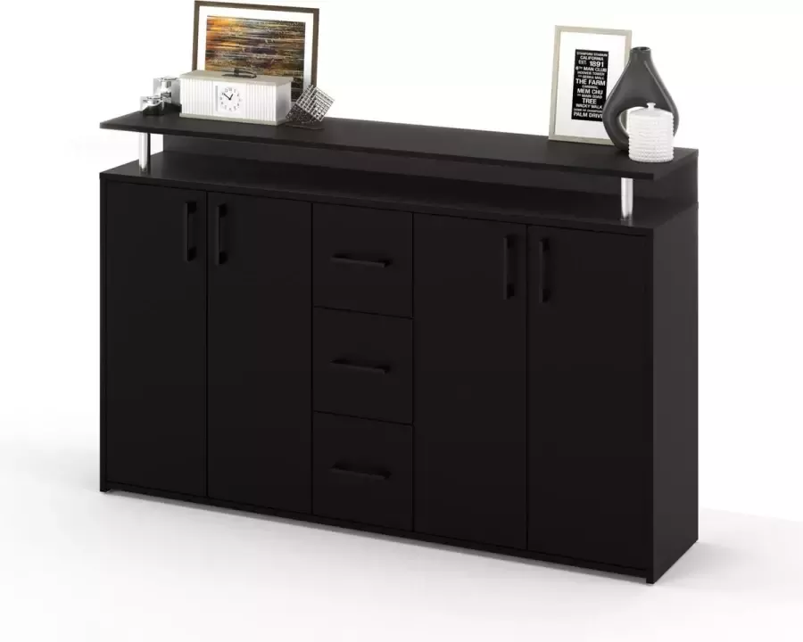 AZ-Home Dressoir Drill Zwart 138 cm Kast Commode