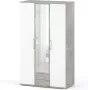 AZ-Home Kledingkast Karol 120 cm Grijs (Betonlook) Wit Kast Garderobekast - Thumbnail 1
